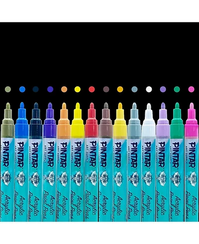 Pintar Acrylic Paint Markers Medium Point - Medium Point Paint Markers - Acrylic Paint Markers Set - Pack of 14, 5.0 mm