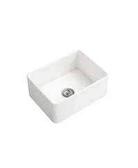 flynama White Farmhouse Sink Deep Apron Sink Undermount Ceramic Single Bowl Kitchen Sink
