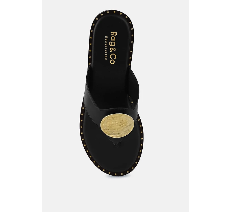 Kathleen Womens Embellished Slip-on Thong Sandals