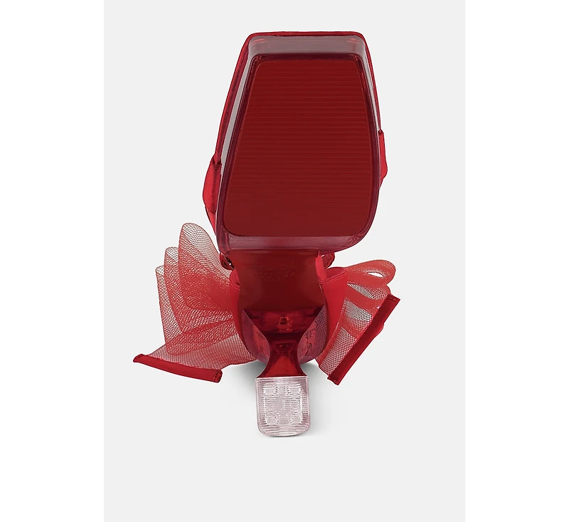 Womens Kiri Satin Clear High Heeled Bow Sandals