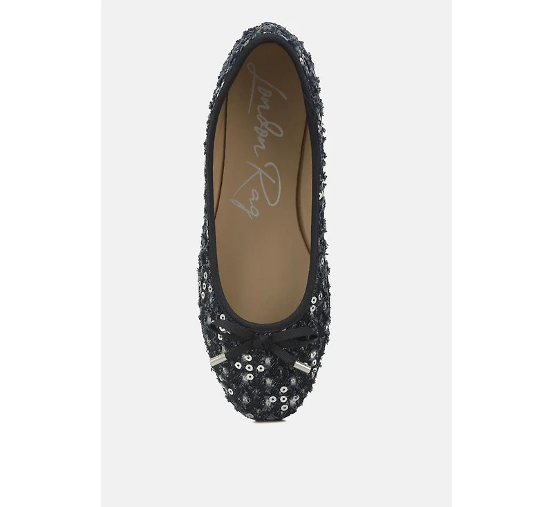 florent sequin flat bow ballerinas