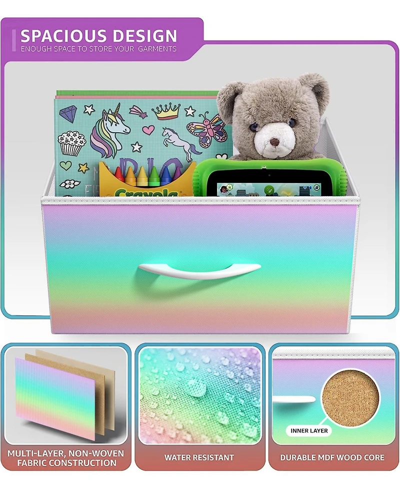 Sorbus Narrow 5 Drawers Nightstand with Steel Frame, Wood Top, Easy Pull Fabric Bins for Home, Bedroom, Office & Dorm