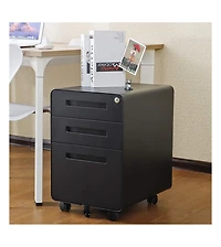 gaomon 3-Drawer Mobile File Cabinet with Lock, Under Desk Metal Filing Cabinet for Home Office