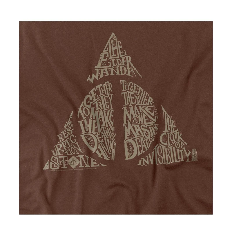 Harry Potter Men's Deathly Hallows Typography T Shirt