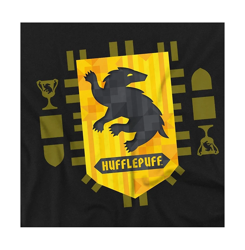 Harry Potter Men's Abstract Hufflepuff House Shield T Shirt