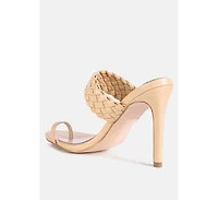 Womens High Perks Woven Strap Heels sandals