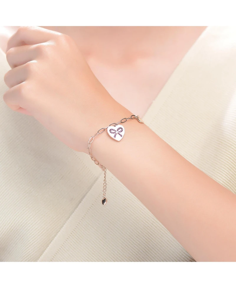 GiGiGirl 18K Rose Gold Plated with Heart Charms Adjustable Bracelet