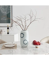 Danya B Elara Matte White and Navy Tabletop Vase