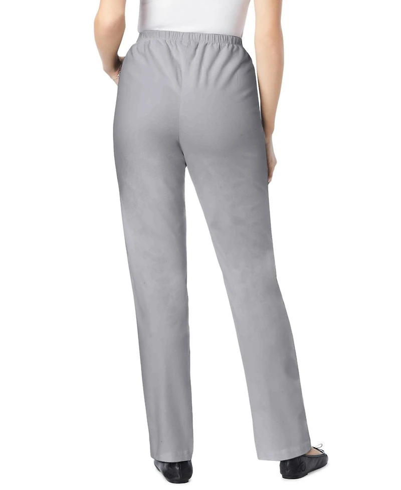 Woman Within Women's Tall Straight Leg Fineline Pull-On Stretch Denim Jeans