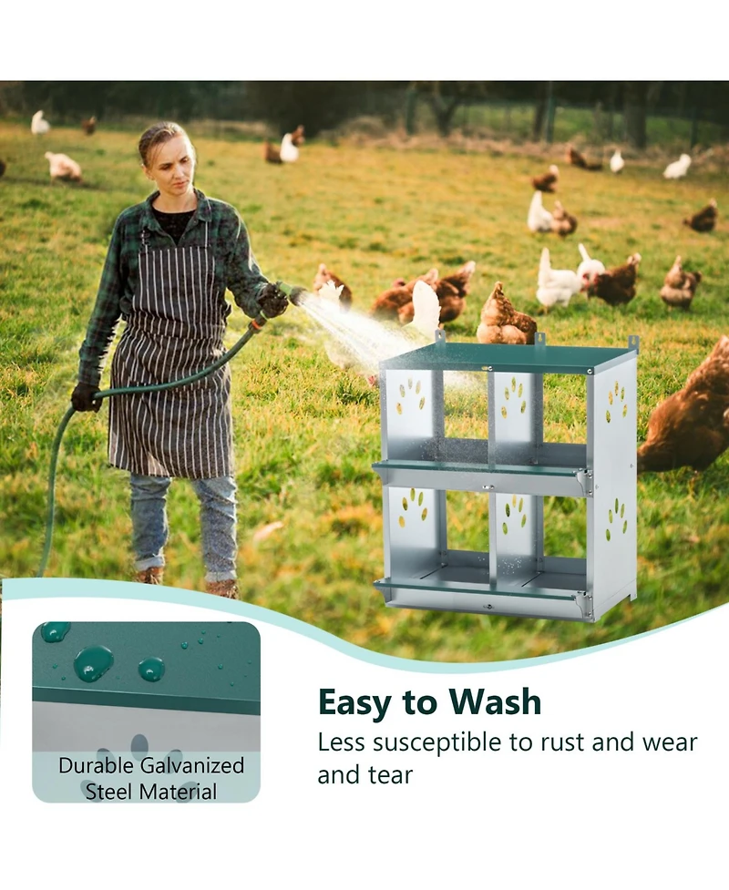 Streamdale Furniture Chicken Nesting Boxes - 4 Compartment Wall Mount