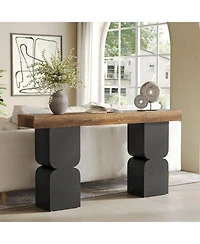 Tribesigns 63-Inch Console Table, Heavy-Duty Look, Behind Couch Sofa Table, Color Blocking Design, Bold Structural Presence, Modern Entryway Furniture