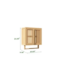 Streamdale Furniture Bamboo Storage Cabinet with Door and Shelf
