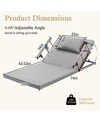 Streamdale Furniture Adjustable Bed Backrest w/ Safety Rails, Remote, for Elderly/Patients