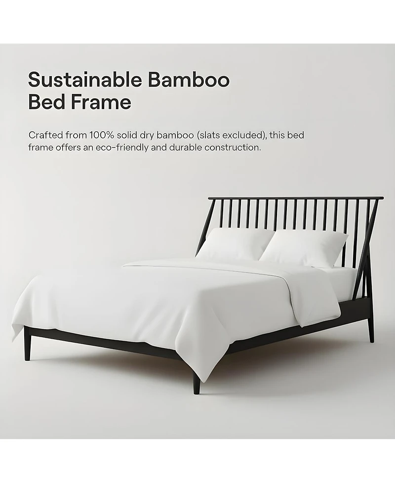 Streamdale Furniture Solid Bamboo Spindle Bohemian Mid-Century Modern