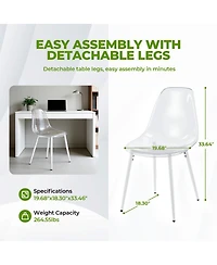 Streamdale Furniture Streamdale dining chair, set of 4,metal leg, plastic seat