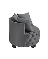 Streamdale Furniture Contemporary Upholstered Tufted Leisure Chair Accent Chair Dark