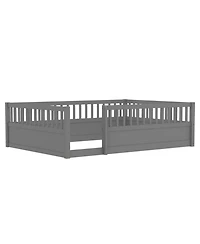 Streamdale Furniture Montessori Floor Bed Frame with Fence