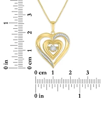Macy's Heart Diamond Pendant Necklace (1/10 ct. t.w.) in 14k Yellow Gold Over Sterling Silver