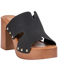 Gc Shoes Women's Cocktail Cutout Wooden Block Heel Platform Sandals