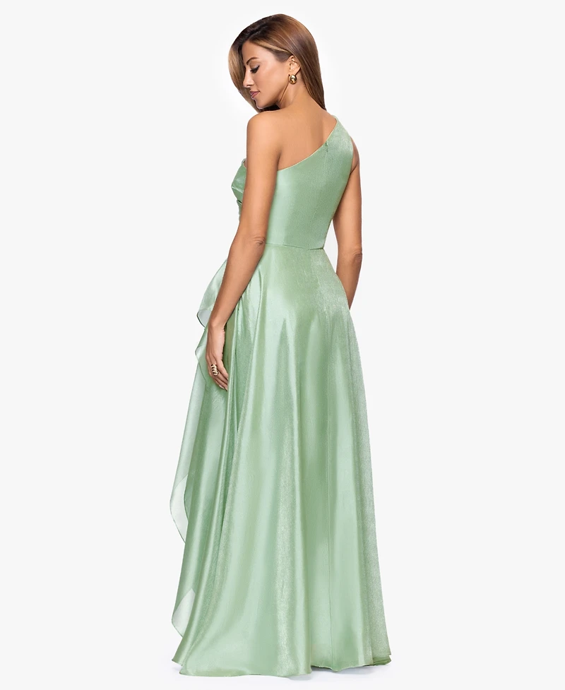 Xscape Petite One Shoulder A-Line Long Dress