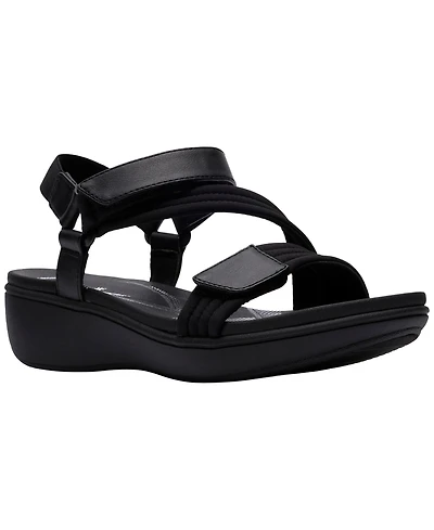 Clarks Women's Cloudsteppers Round toe Wedge Sandals