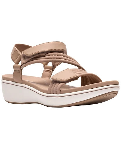 Clarks Women's Cloudsteppers Round toe Wedge Sandals