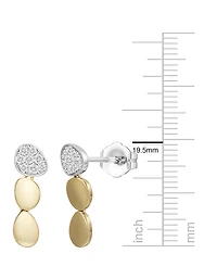 Macy's Diamond (1/4 ct. t.w.) Earrings in Sterling Silver and 14k Gold Over Sterling Silver