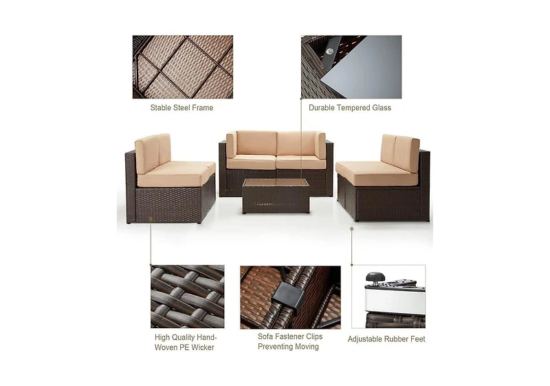 Aecojoy 7 Piece Outdoor Patio Furniture Set