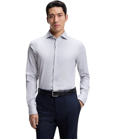 Boss by Hugo Men's Italian-Made Cotton Blend Slim-Fit Dress Shirt