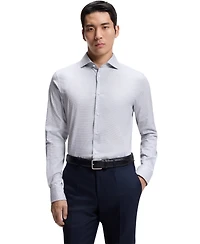 Boss by Hugo Men's Italian-Made Cotton Blend Slim-Fit Dress Shirt