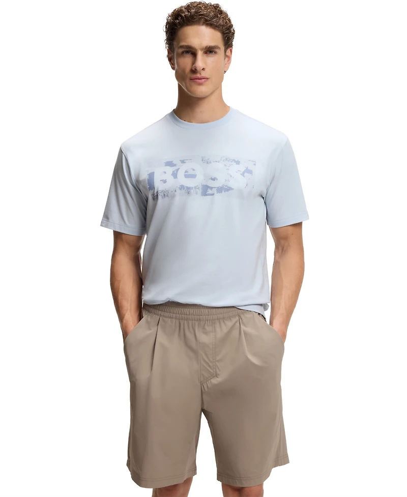 Boss by Hugo Men's Stretch-Cotton Logo Artwork T-Shirt