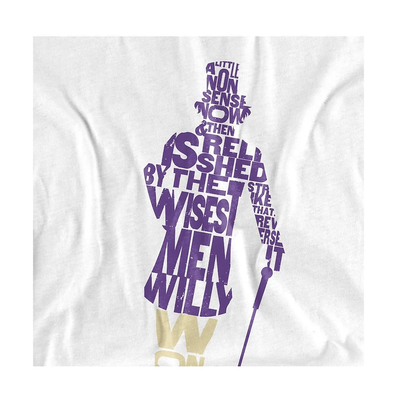 Willy Wonka And the Chocolate Factory Men's Word Silhouette T Shirt