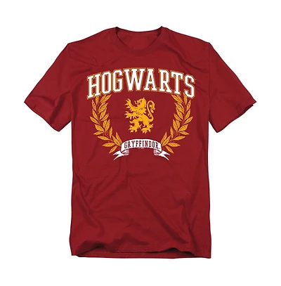 Harry Potter Men's Hogwarts Arched Gryffindor Leaves T Shirt