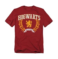 Harry Potter Men's Hogwarts Arched Gryffindor Leaves T Shirt
