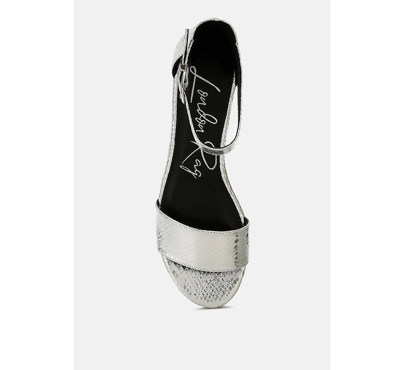 London Rag Utah Faux Leather Snake Wedge Espadrilles Women