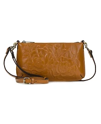 Patricia Nash Vintage Veg Tan Rose Tooled Small Laurina Crossbody Bag