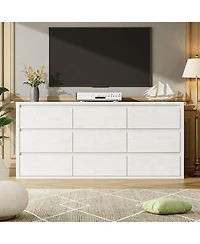 gaomon 9-Drawer Dresser for Bedroom, Wide Modern Wooden Storage Chest for Living Room & Entryway