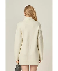 English Factory Women's Detachable Bow Knit Dress