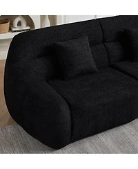 Streamdale Furniture Modern Luxury 123.2-inch Curved Chenille Modular Cloud Sofa.