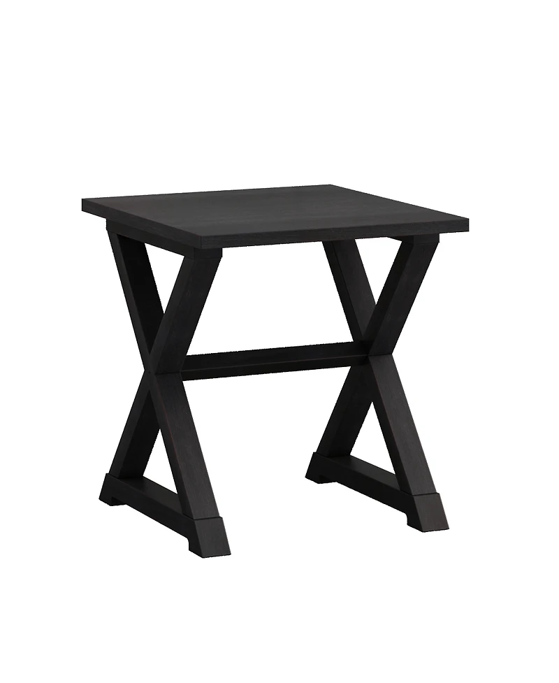 Streamdale Furniture Black Square Accent End Side Table Nightstand 22x23.5x23.5 in