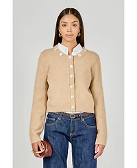 endless rose Women's Floral Button Knit Cardigan