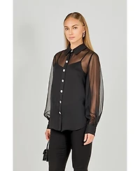 endless rose Women's Volume Sleeve Shirt Blouse