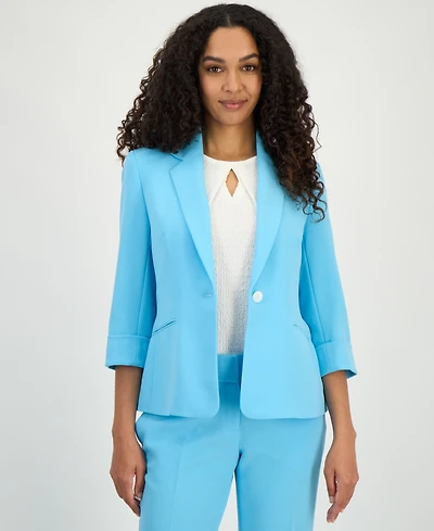 Kasper Women's Cuffed-Sleeve One-Button Blazer, Regular & Petite