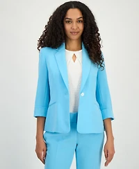 Kasper Women's Cuffed-Sleeve One-Button Blazer, Regular & Petite