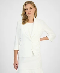 Kasper Women's Cuffed-Sleeve One-Button Blazer, Regular & Petite