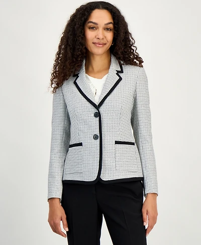 Kasper Women's Framing-Trim Button-Front Blazer, Regular & Petite