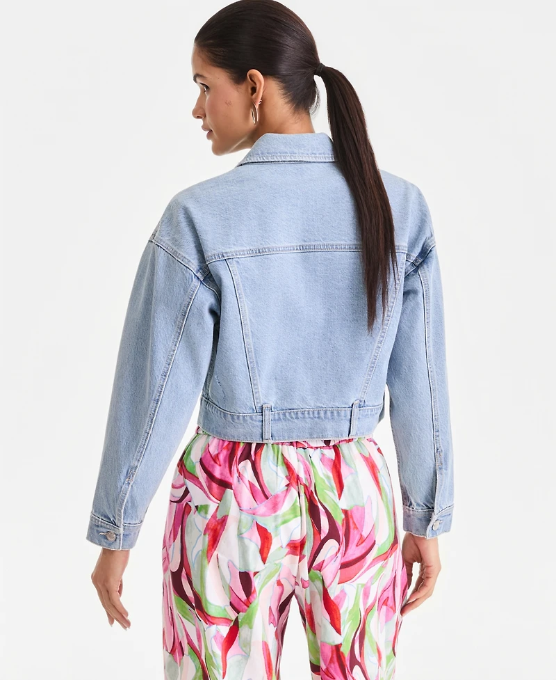 I.n.c. International Concepts Women's Cropped Denim Jacket