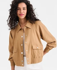 I.n.c. International Concepts Women's Linen-Blend Bomber Jacket, Macy's Exclusive