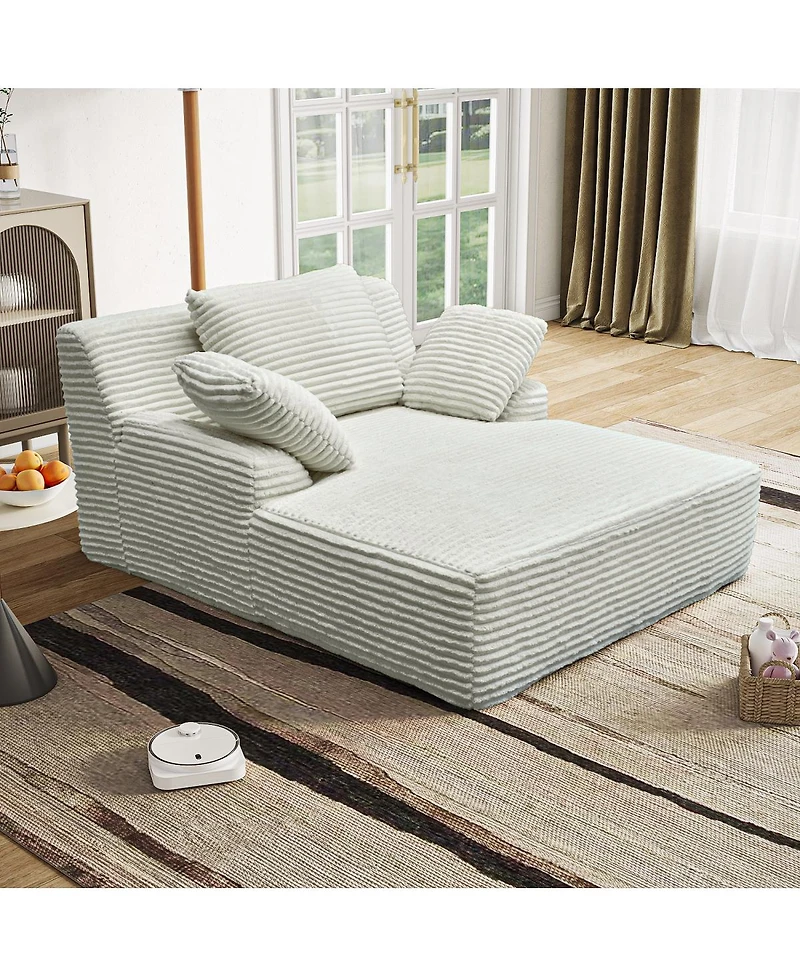 Streamdale Furniture Durable Corduroy Couch with Memory Foam & Pocket Springs