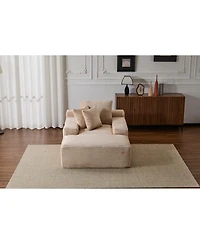 Streamdale Furniture Modern Striped Faux Fur Lounge Chair with Ergonomic Design